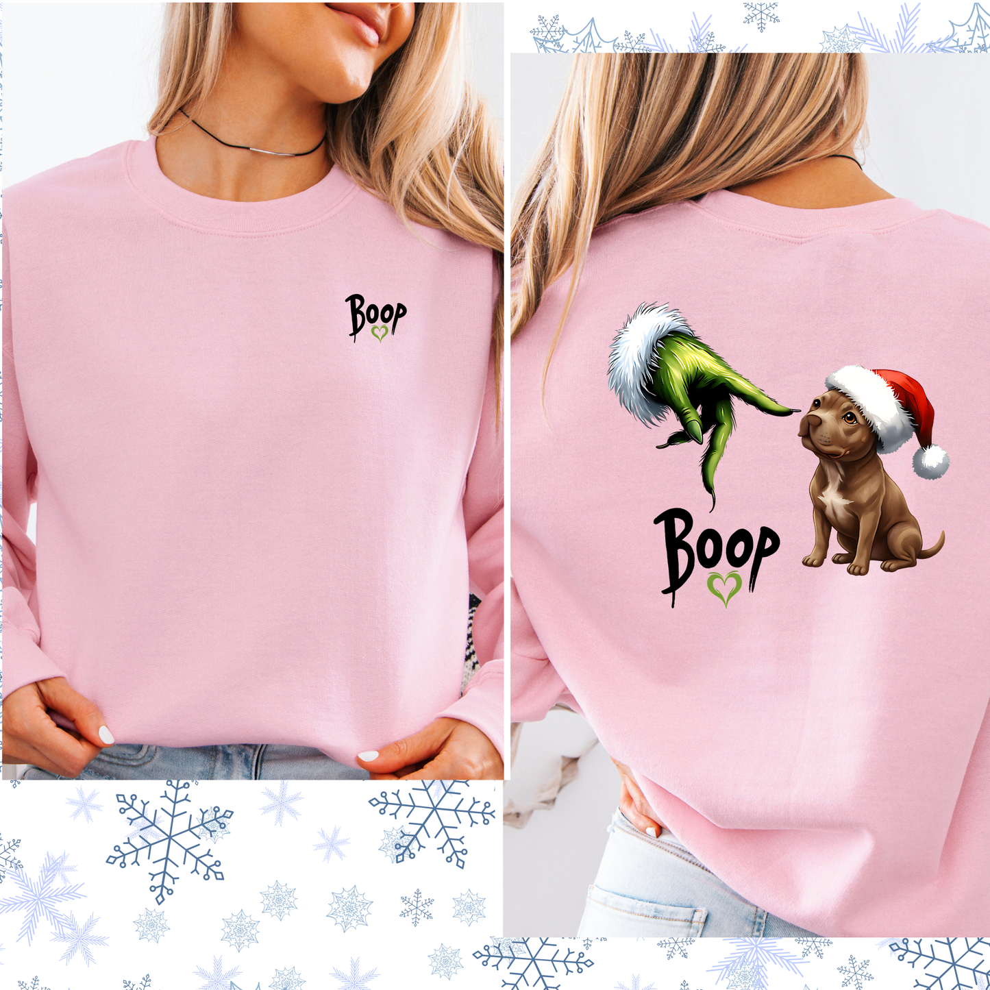 Boop Santa/ Grinch crewneck