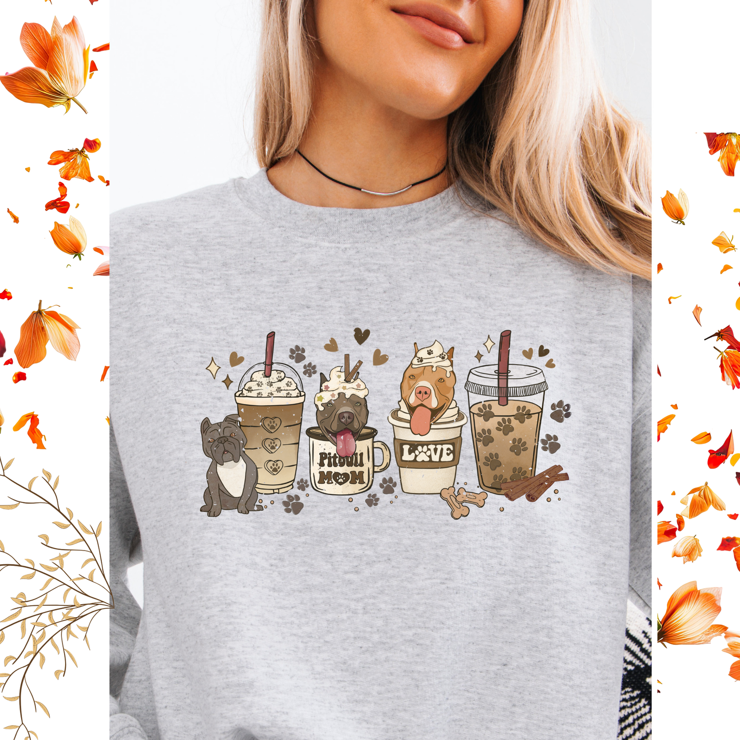Cute pitbull coffee crewnecks