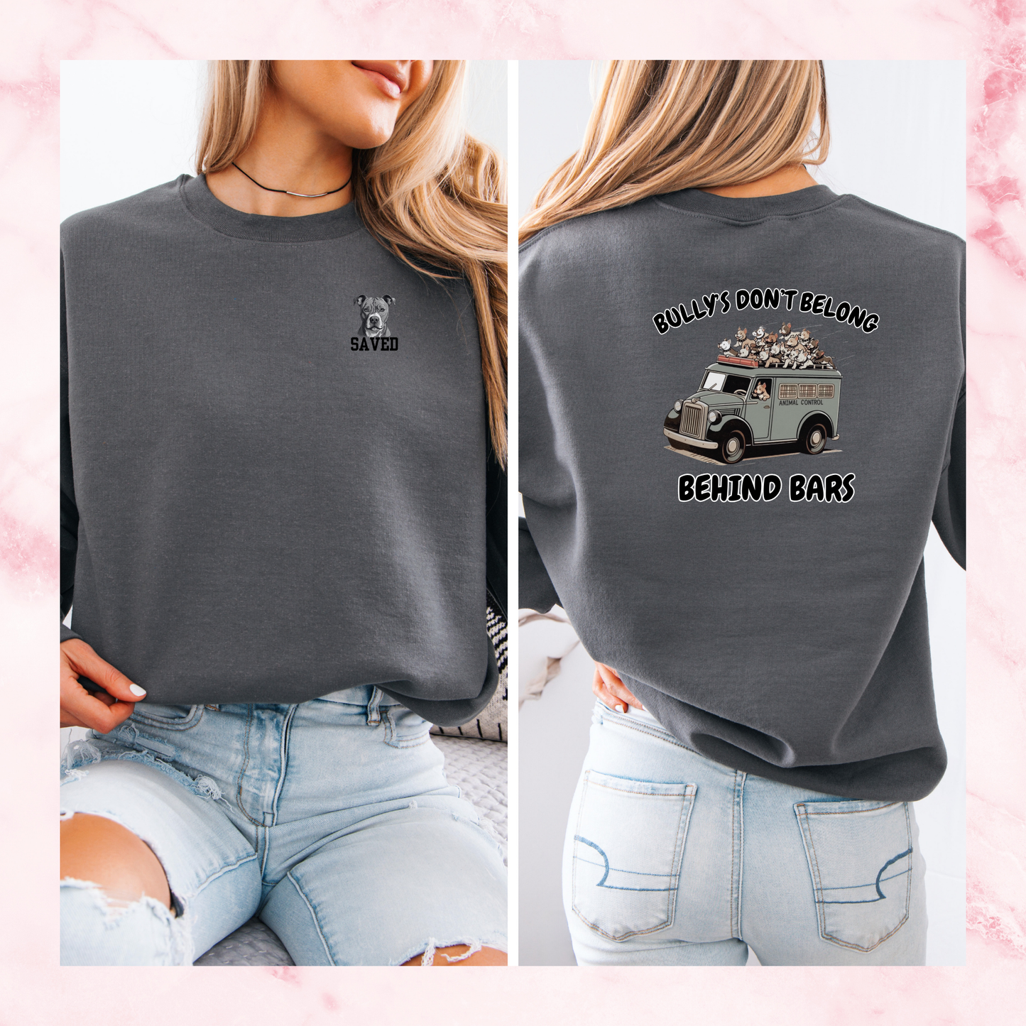 BULLY' DON'T BELONG BEHIND BARS CREWNECK