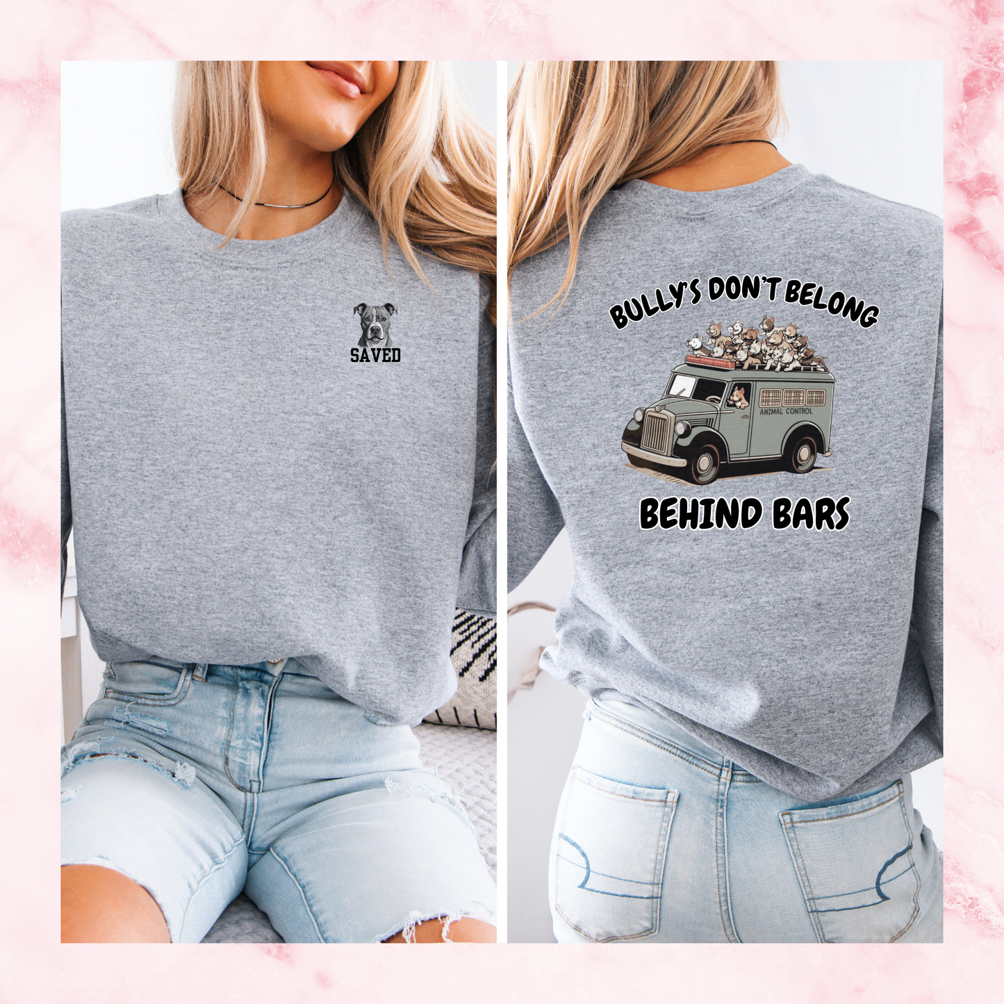 BULLY' DON'T BELONG BEHIND BARS CREWNECK