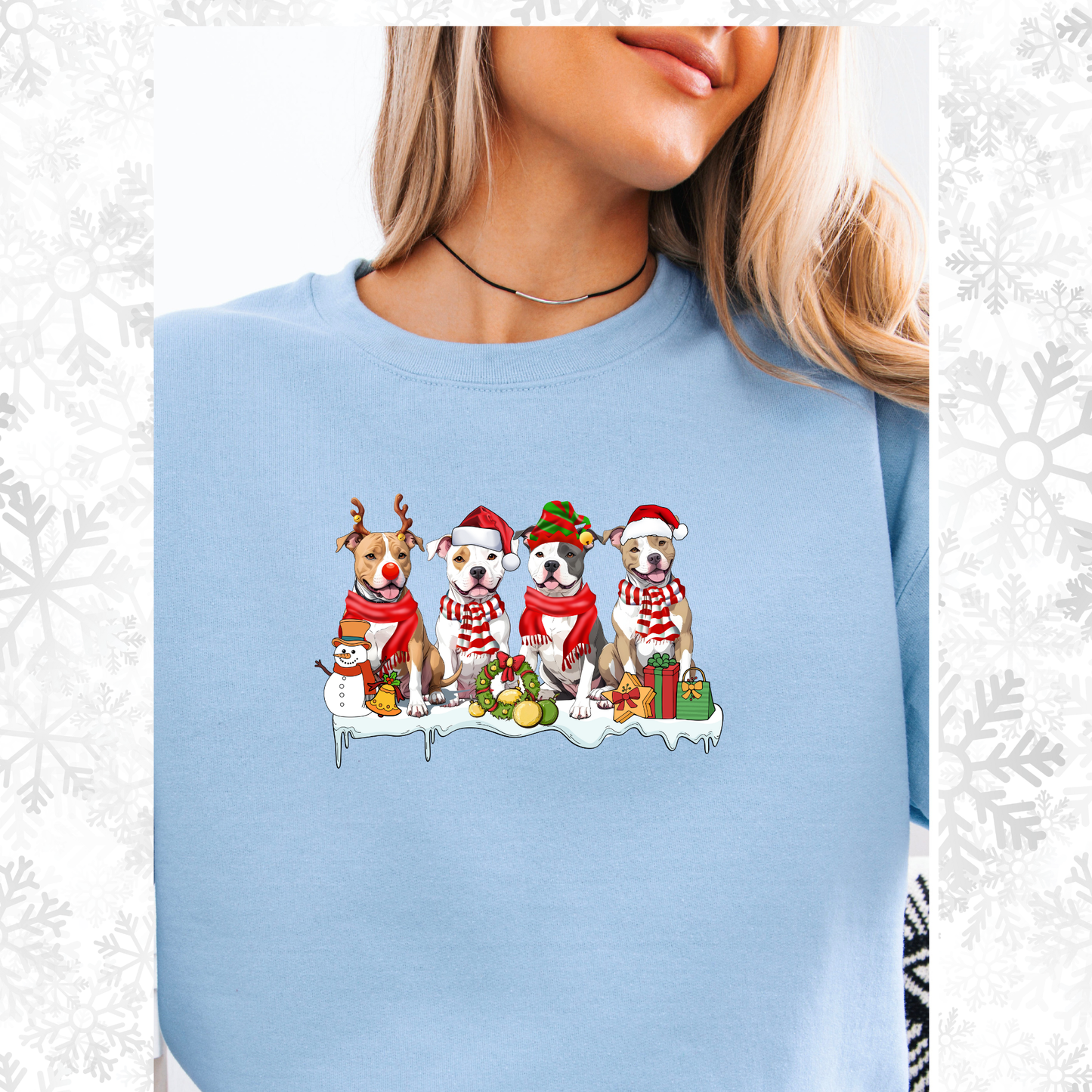 Christmas pitbull crewneck