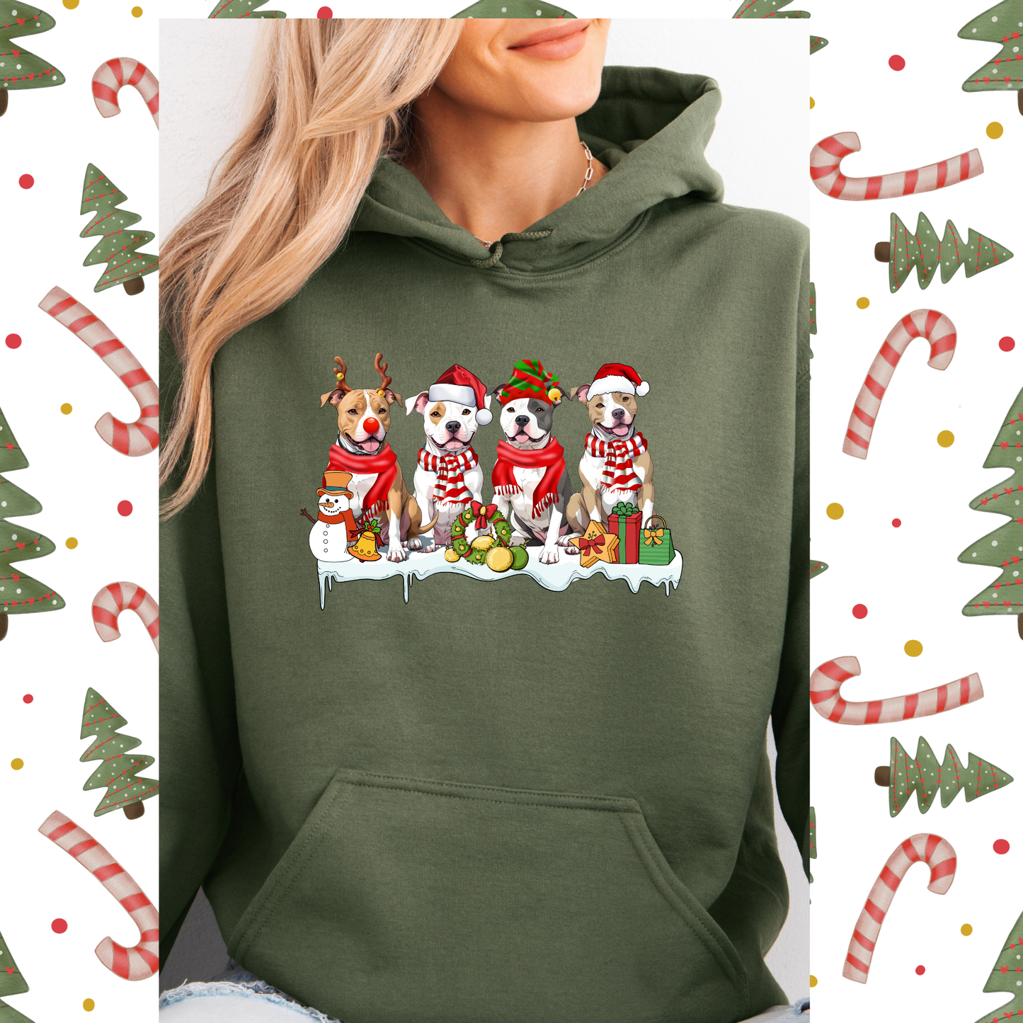 Christmas Pitbulls hoodie