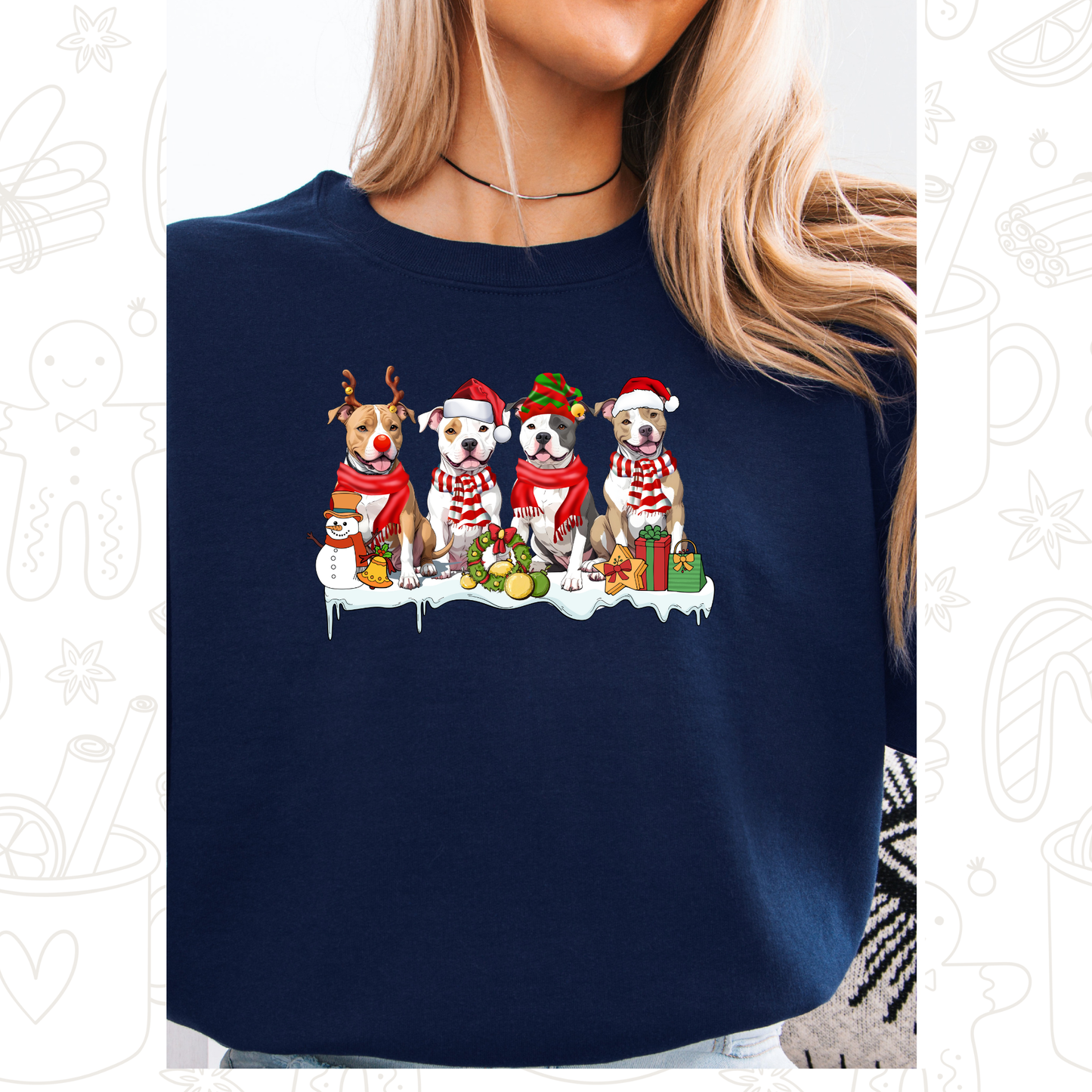 Christmas pitbull crewneck