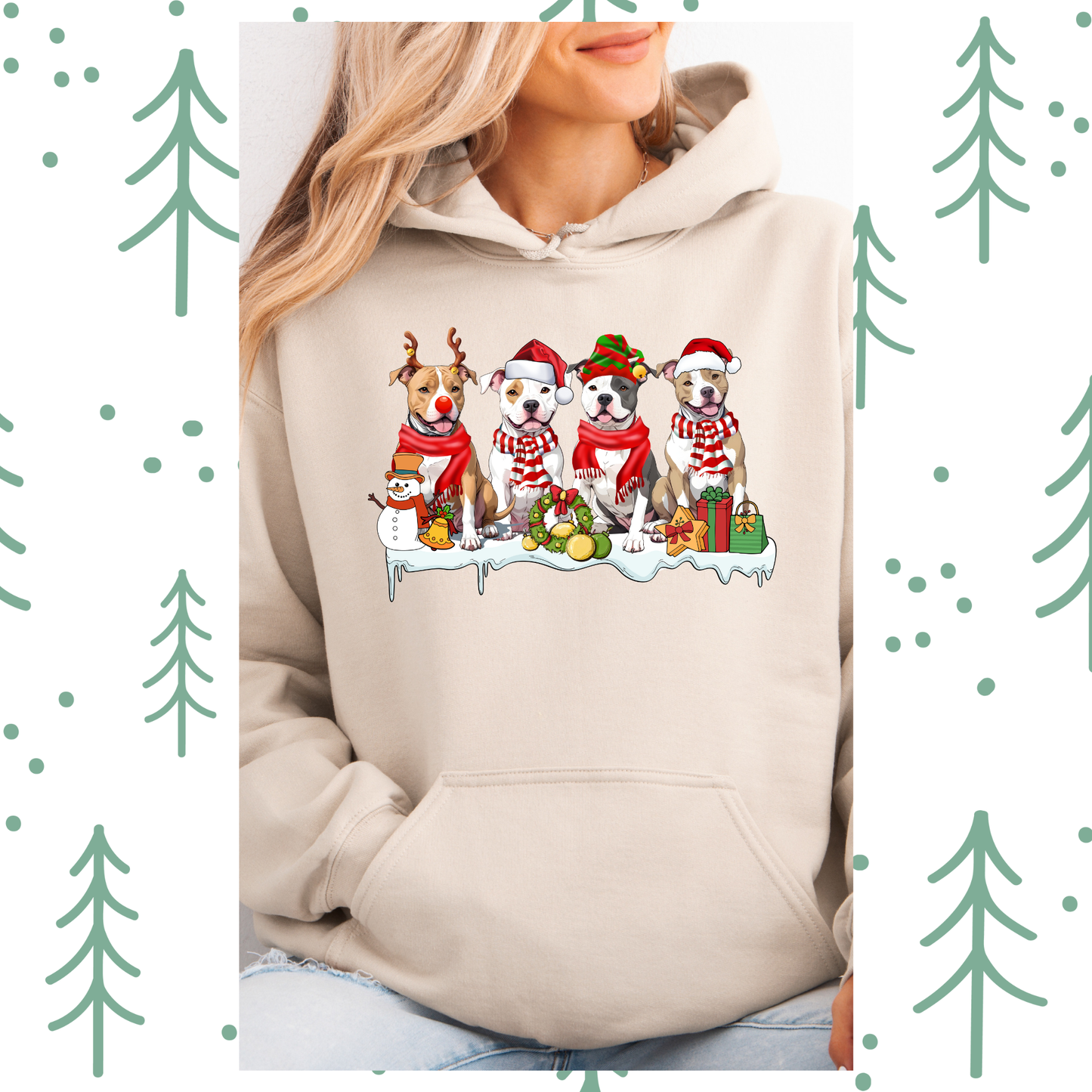 Christmas Pitbulls hoodie