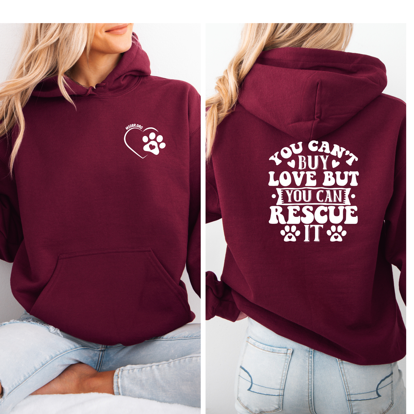 You can't buy love but you can rescue it hoodie