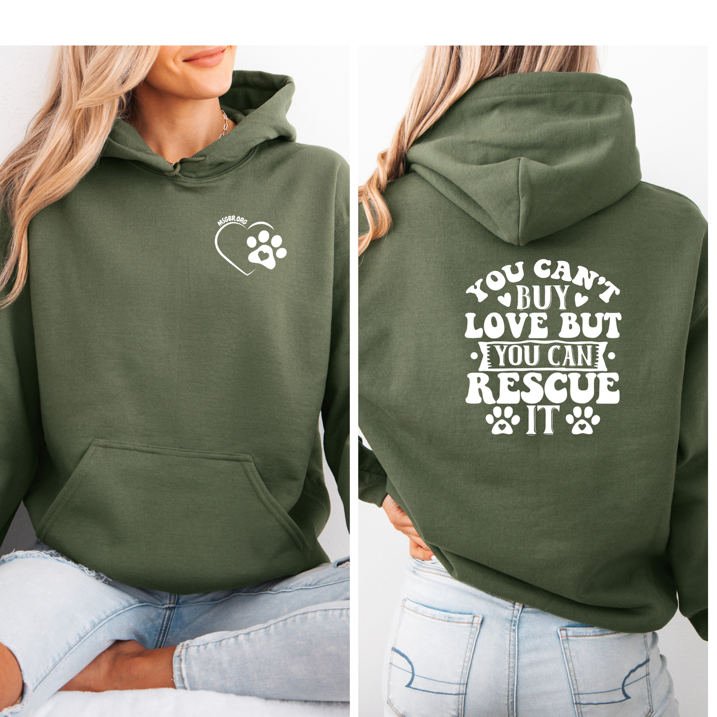 You can't buy love but you can rescue it hoodie