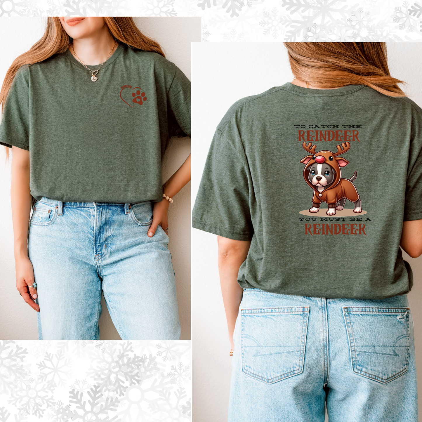 Reindeer pitbull tee