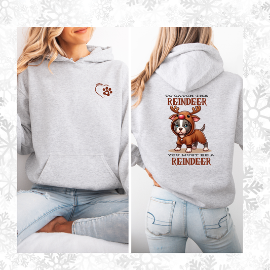 Reindeer pitbull hoodie