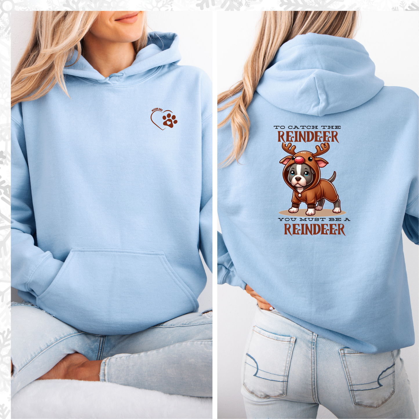 Reindeer pitbull hoodie