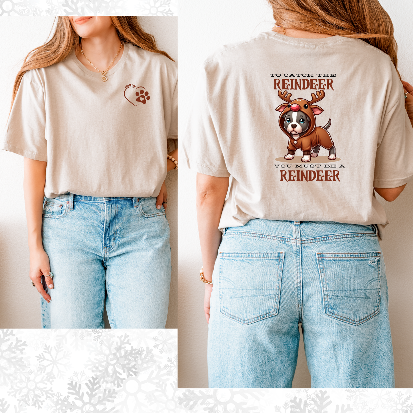 Reindeer pitbull tee