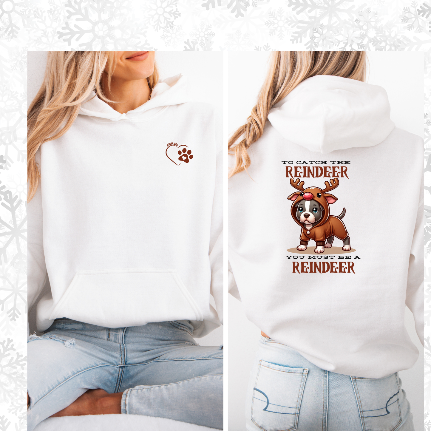 Reindeer pitbull hoodie