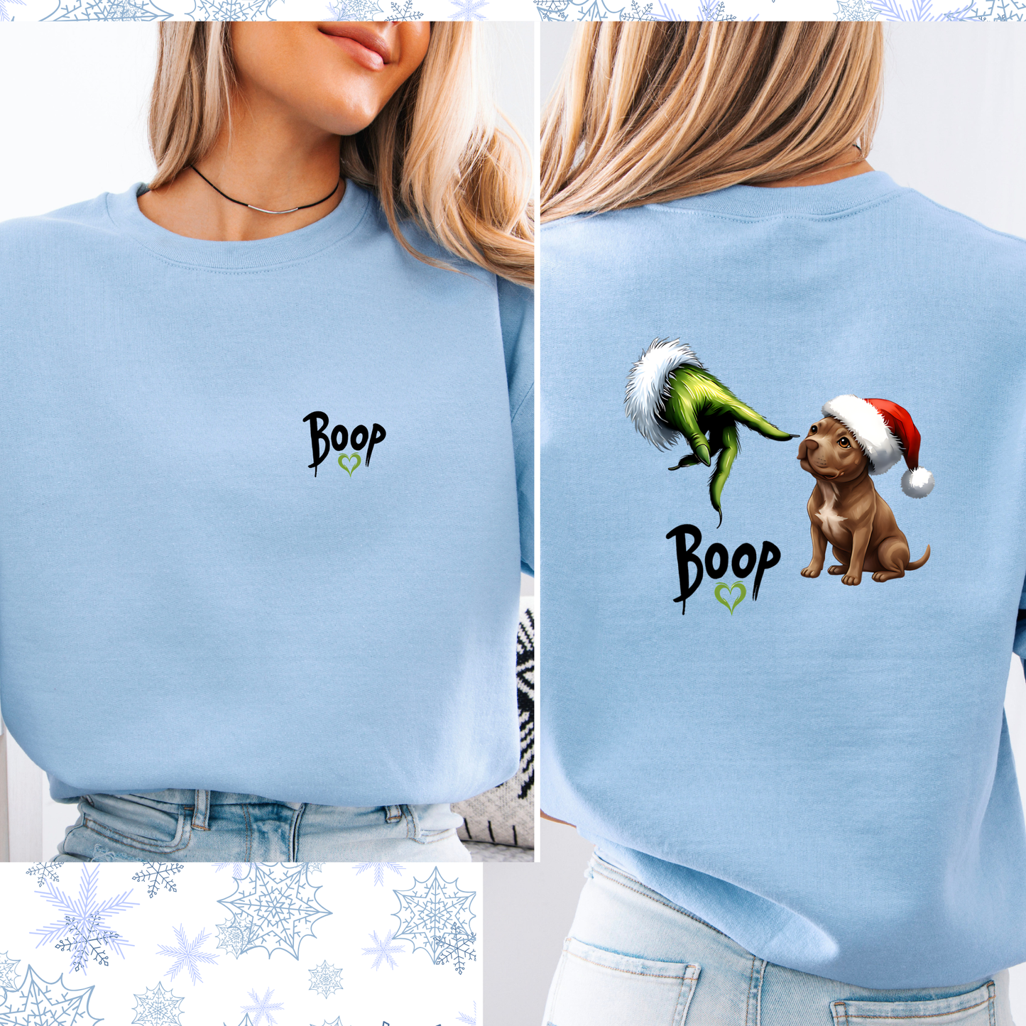 Boop Santa/ Grinch crewneck