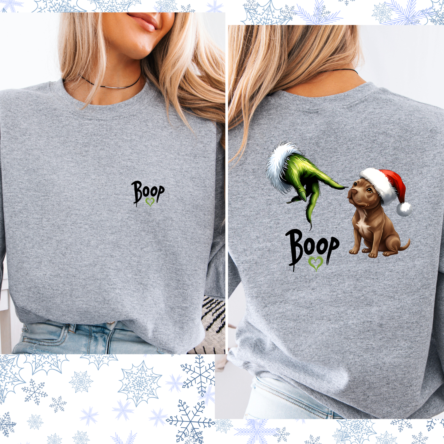 Boop Santa/ Grinch crewneck