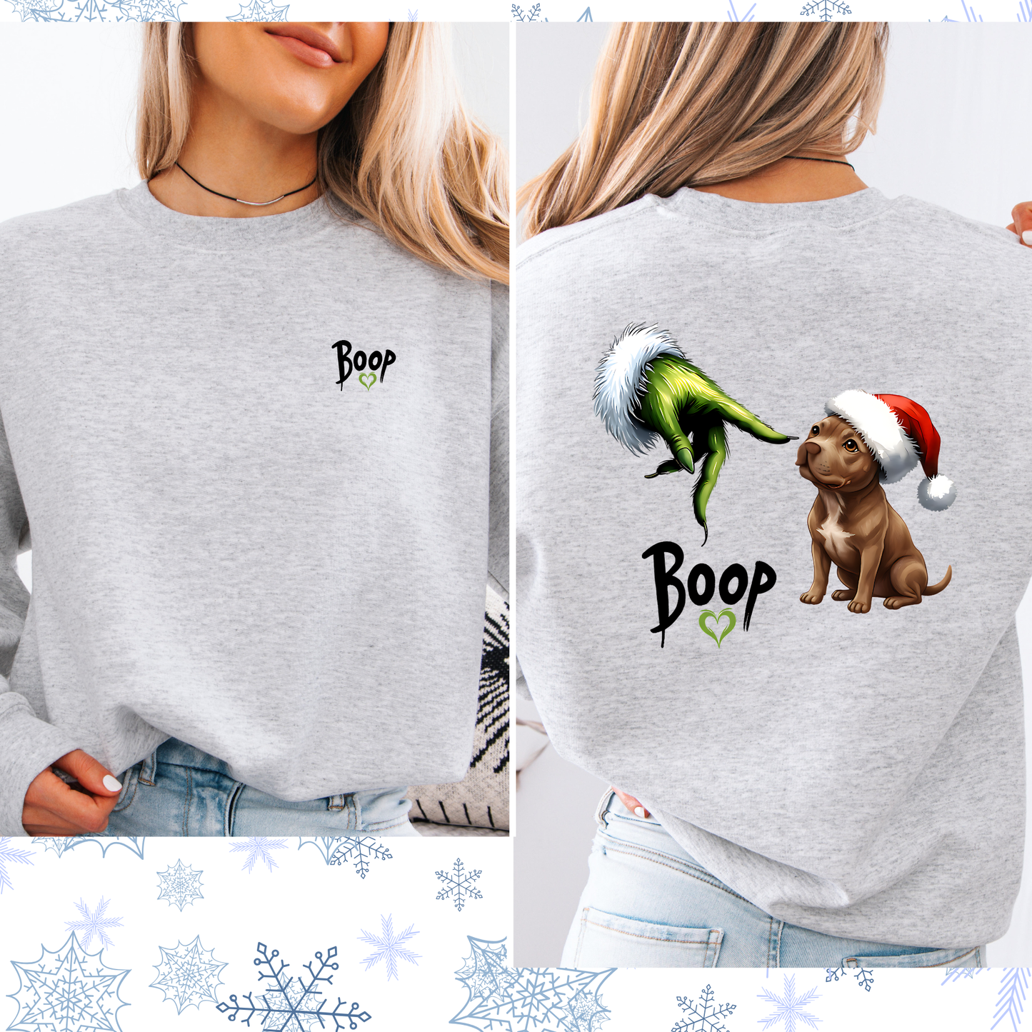 Boop Santa/ Grinch crewneck