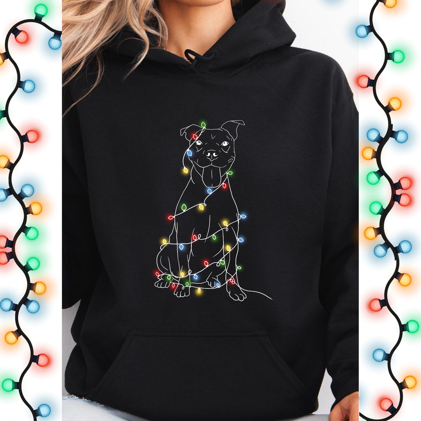 pitbull with lights hoodie