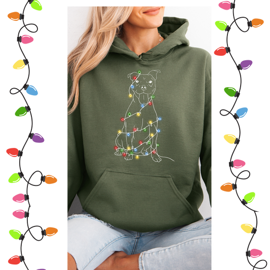 pitbull with lights hoodie