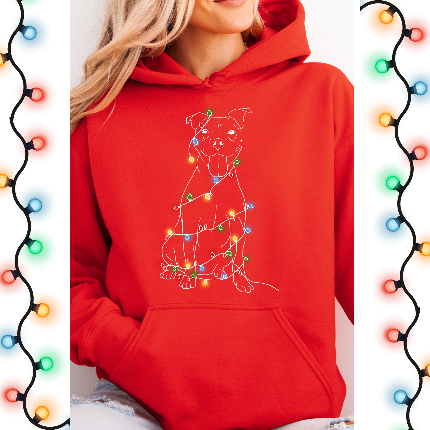 pitbull with lights hoodie