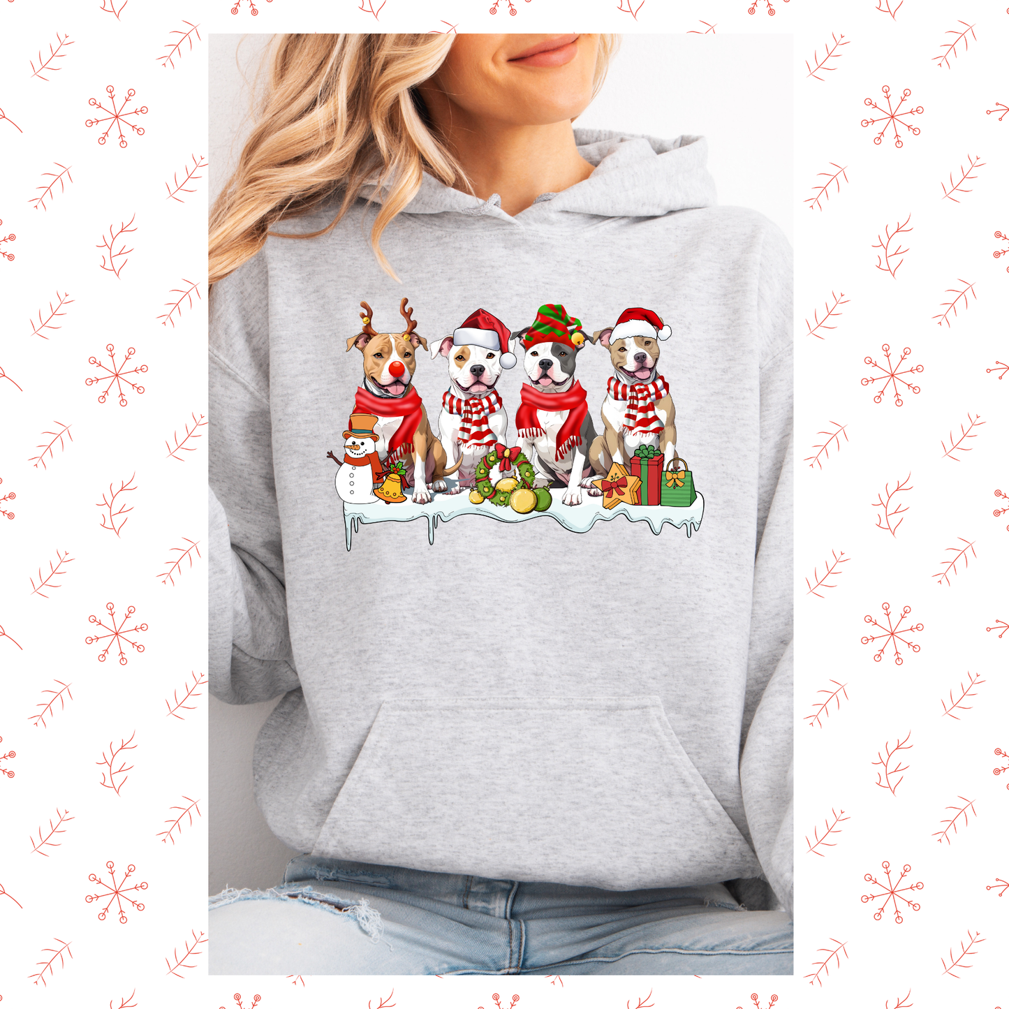 Christmas Pitbulls hoodie