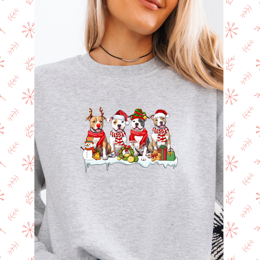 Christmas pitbull crewneck