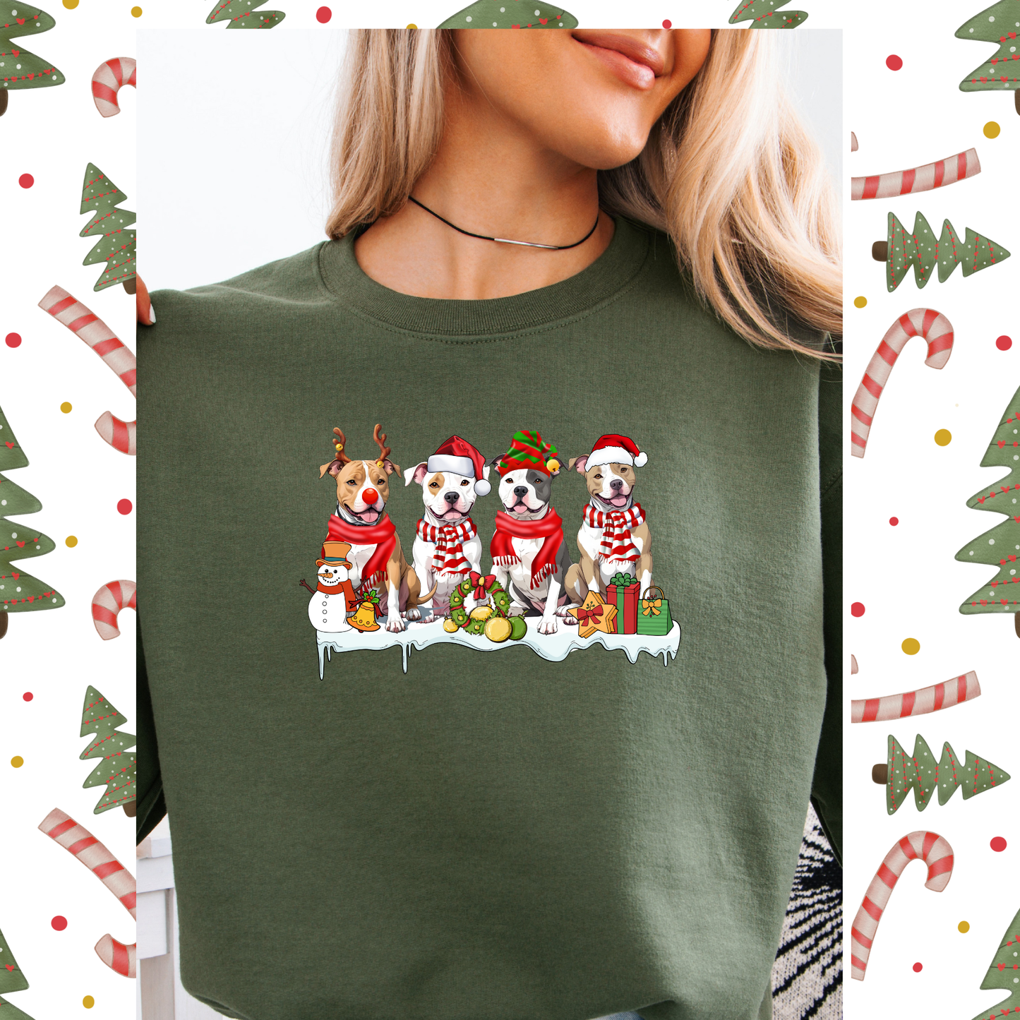Christmas pitbull crewneck