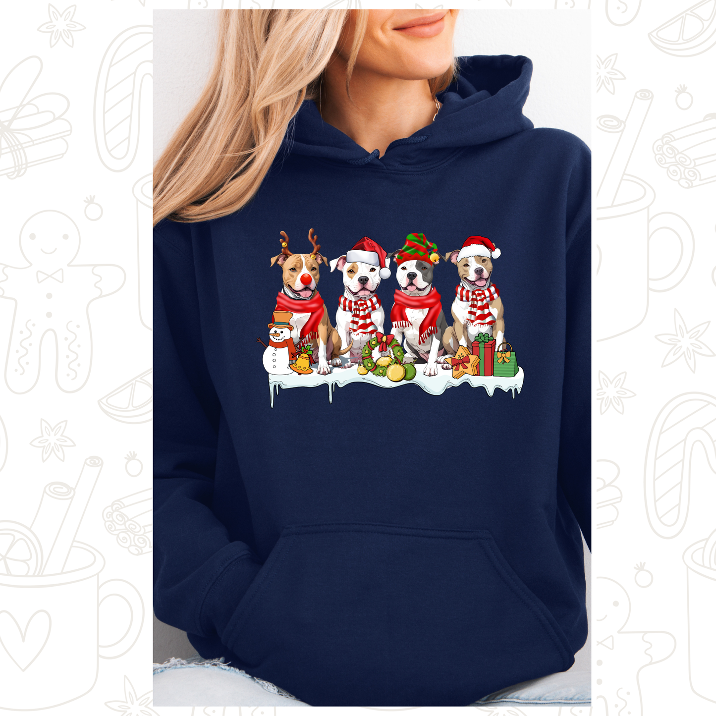 Christmas Pitbulls hoodie