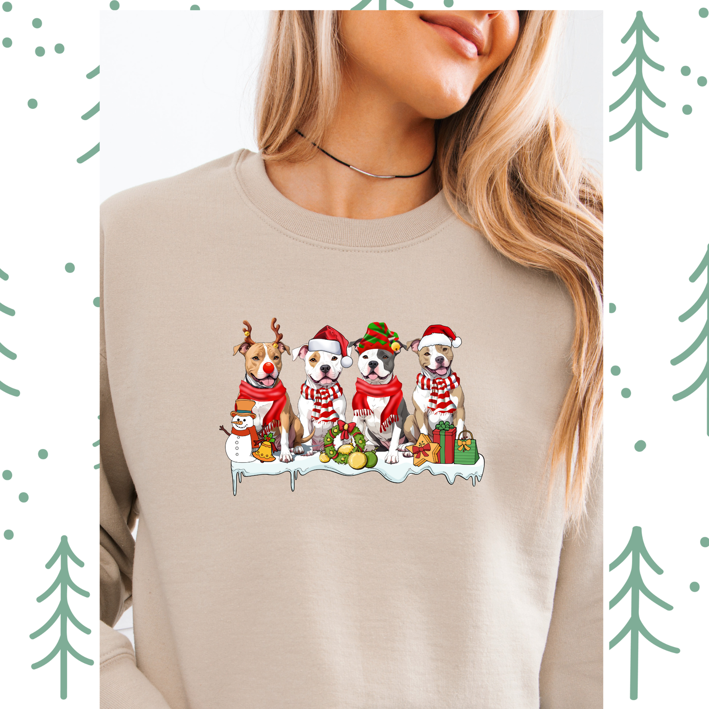 Christmas pitbull crewneck