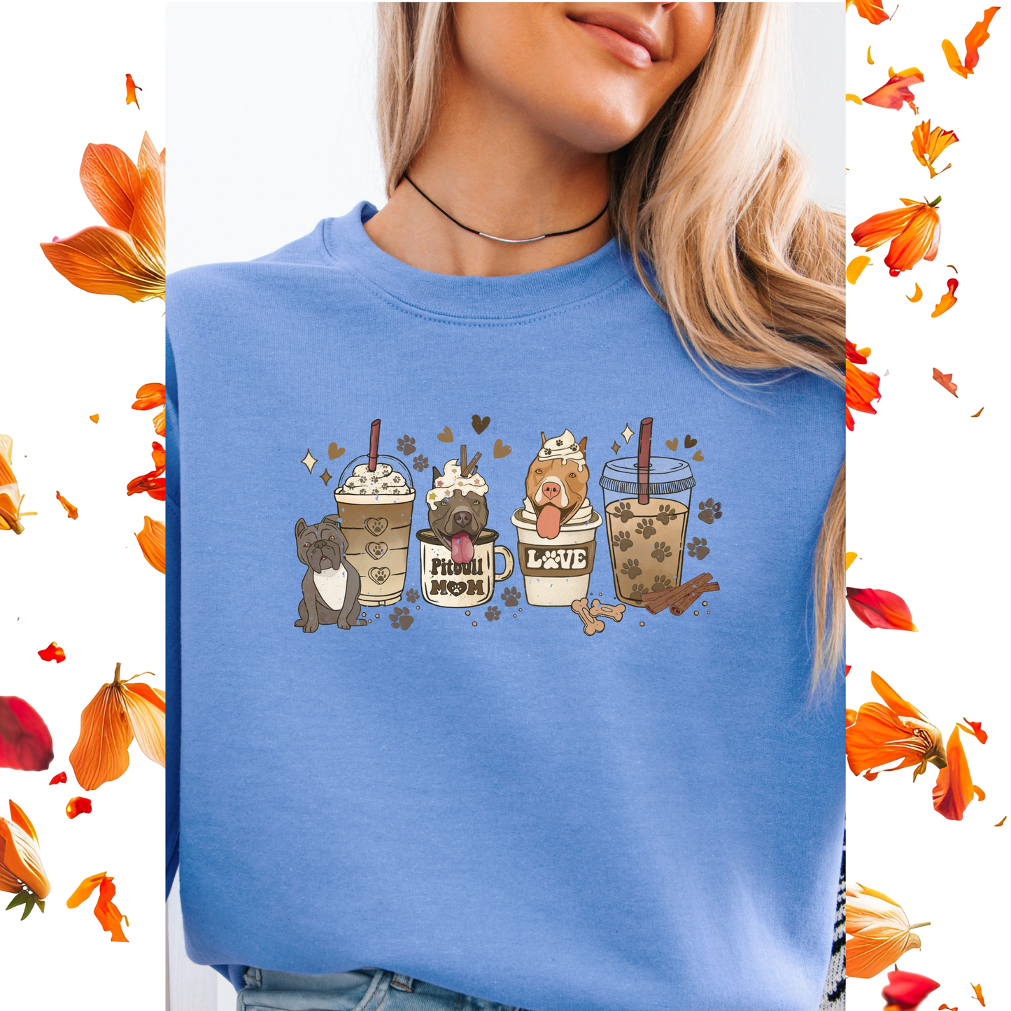 Cute pitbull coffee crewnecks