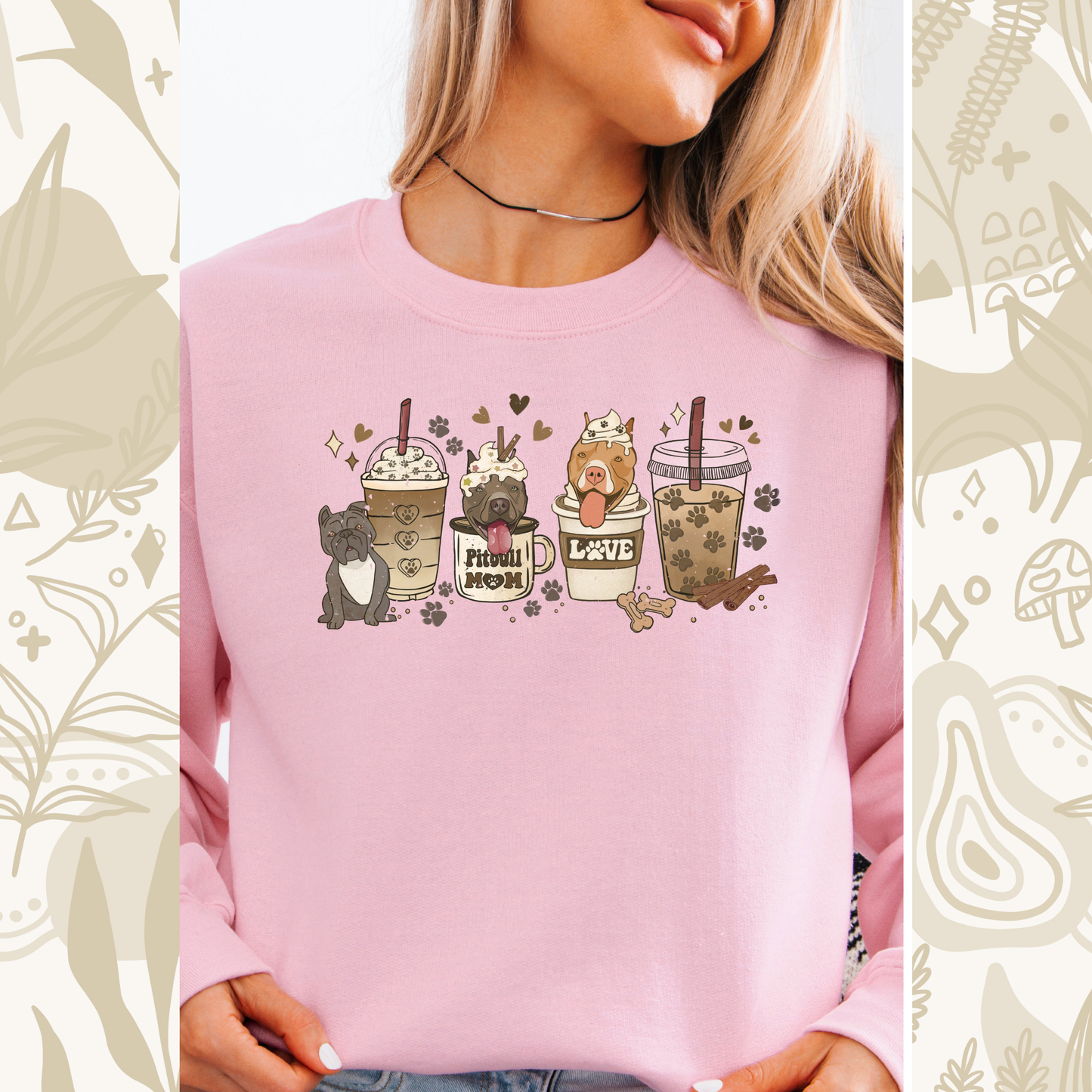 Cute pitbull coffee crewnecks