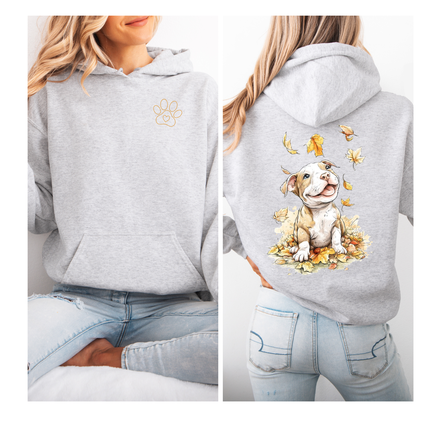 Cute pitbull fall hoodie