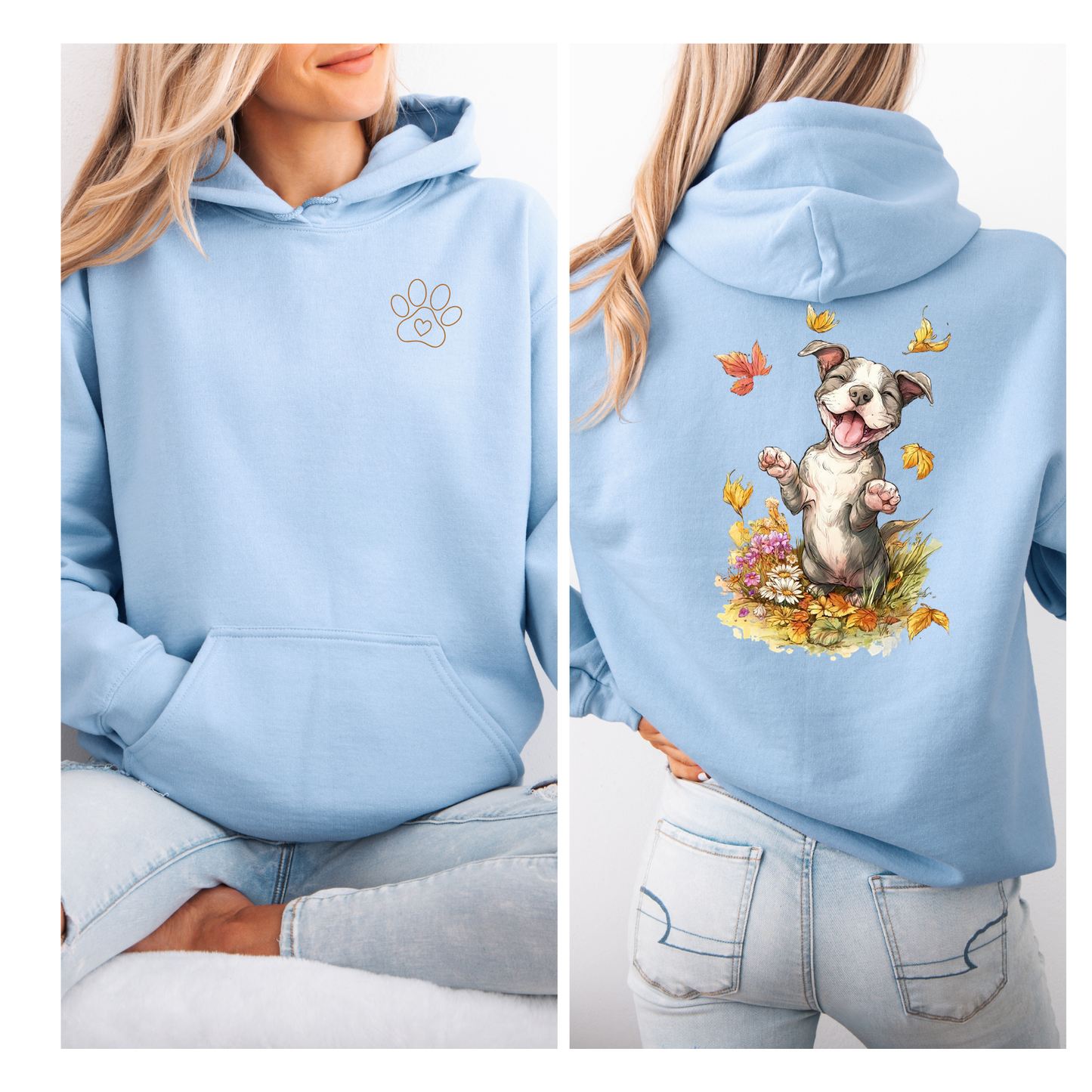 Cute pitbull fall hoodie