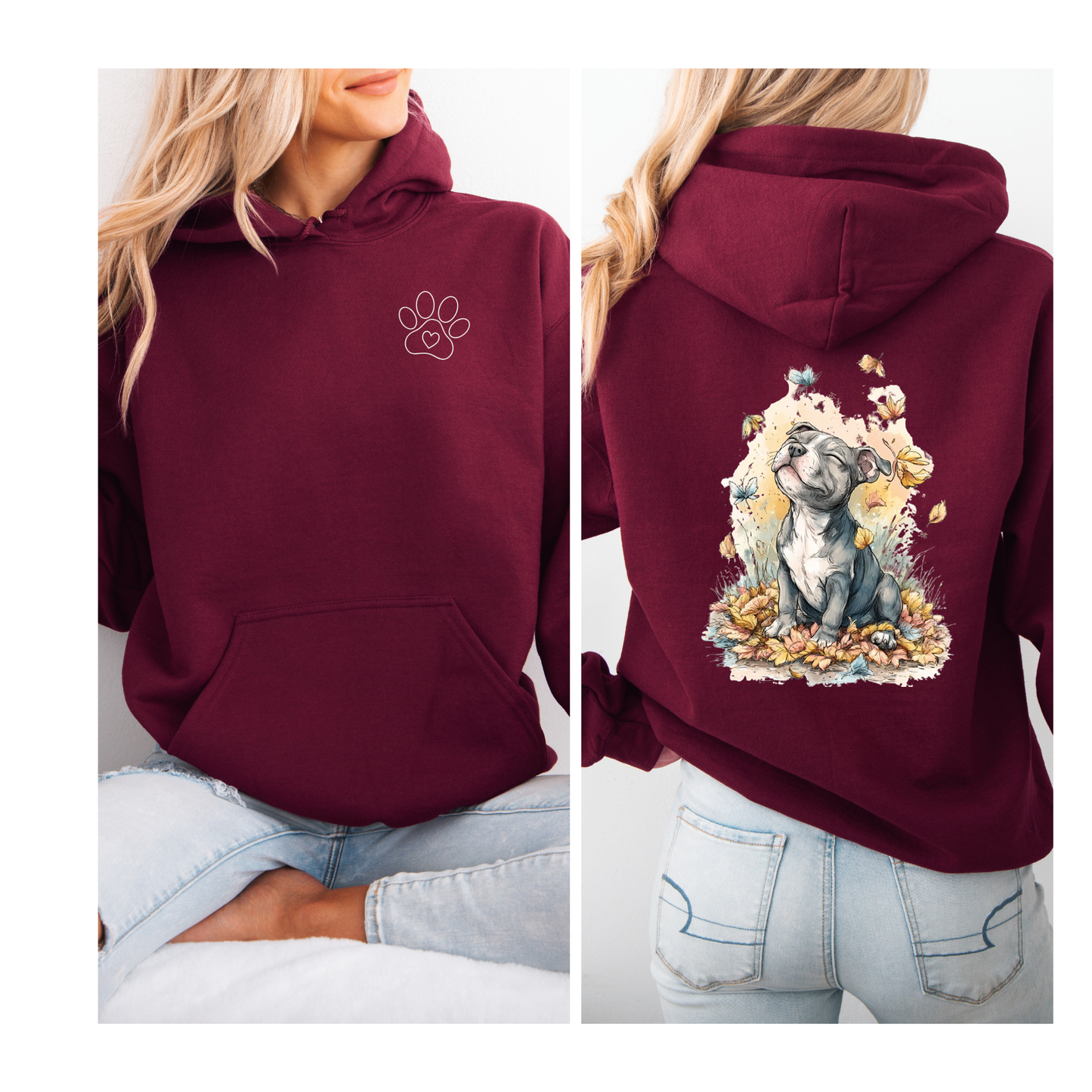 Cute pitbull fall hoodie