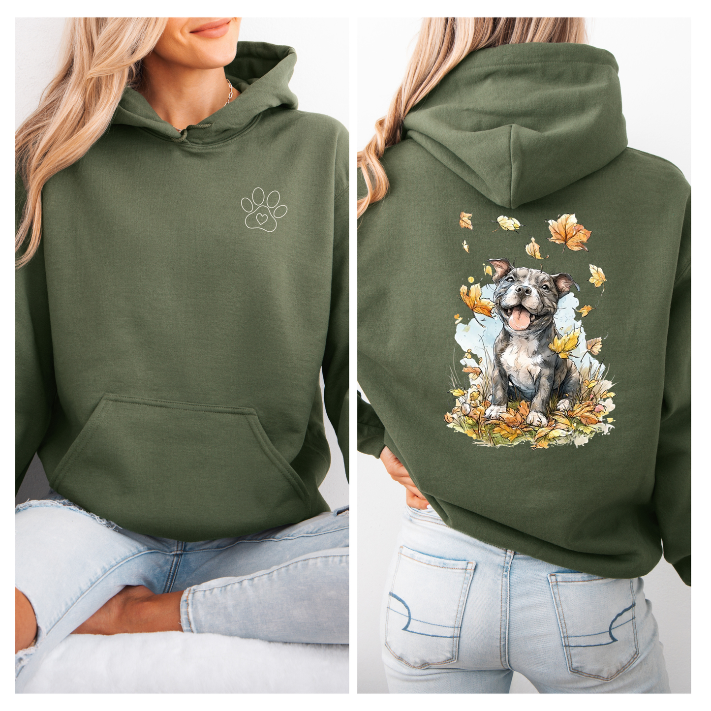 Cute pitbull fall hoodie