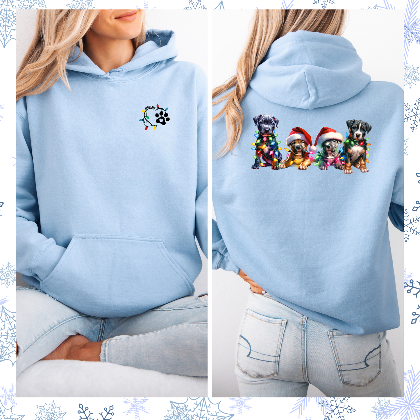 Pitbull puppies Christmas hoodie
