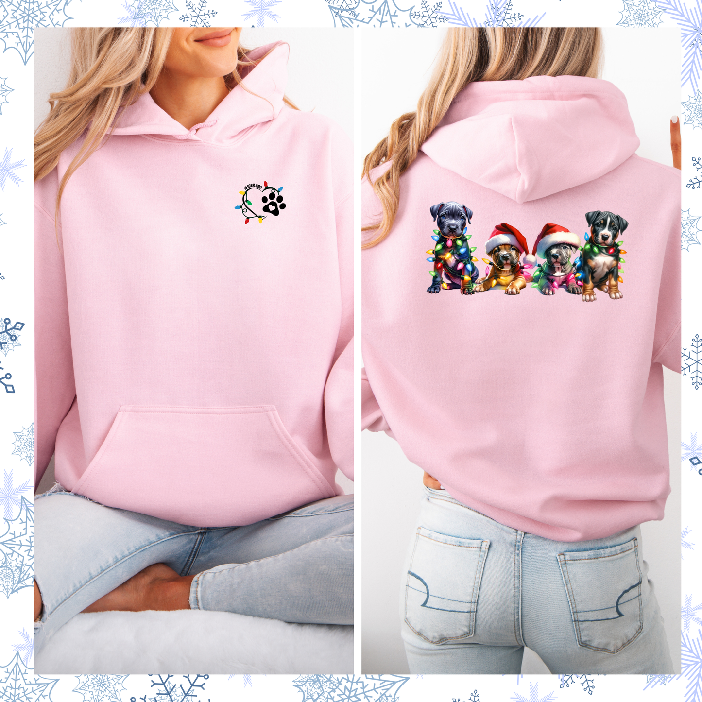 Pitbull puppies Christmas hoodie