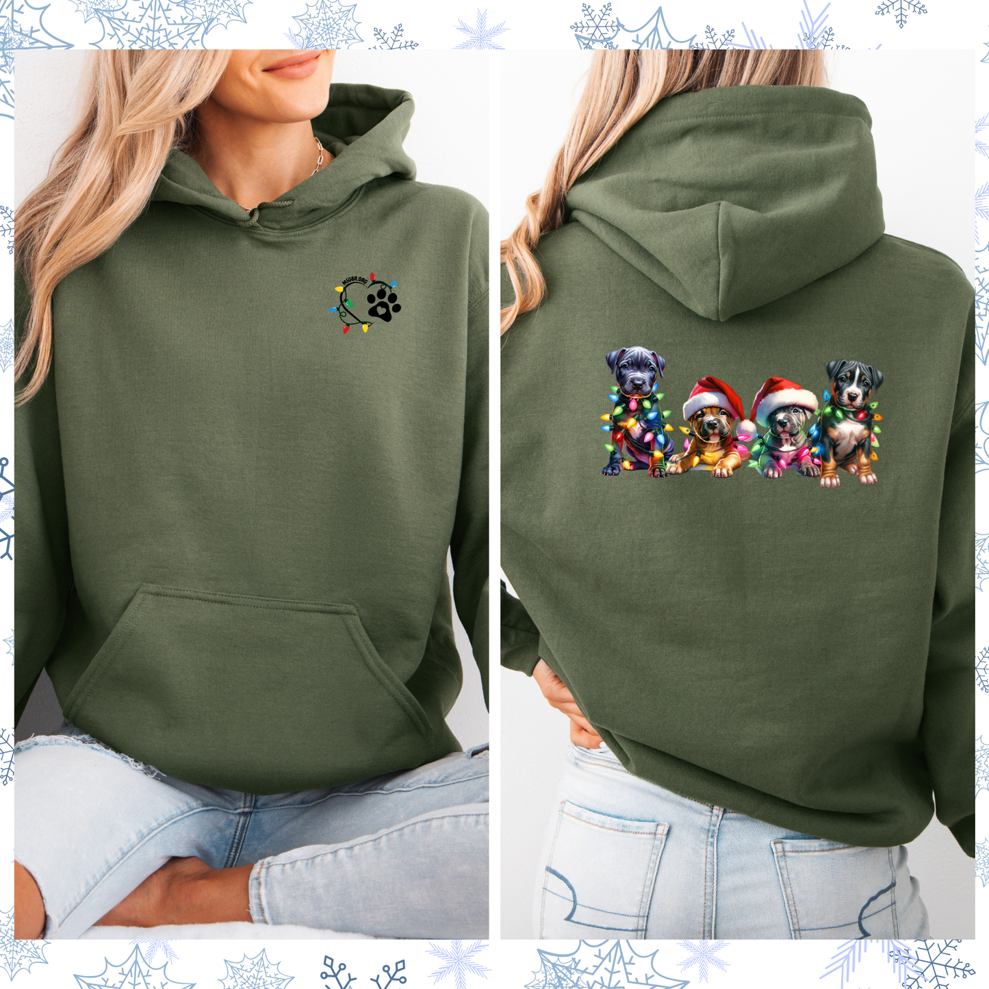 Pitbull puppies Christmas hoodie