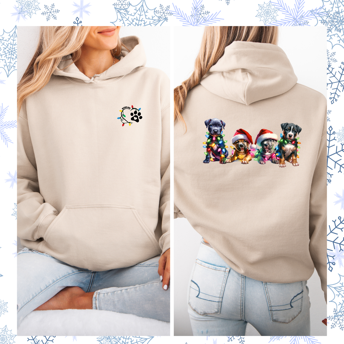 Pitbull puppies Christmas hoodie