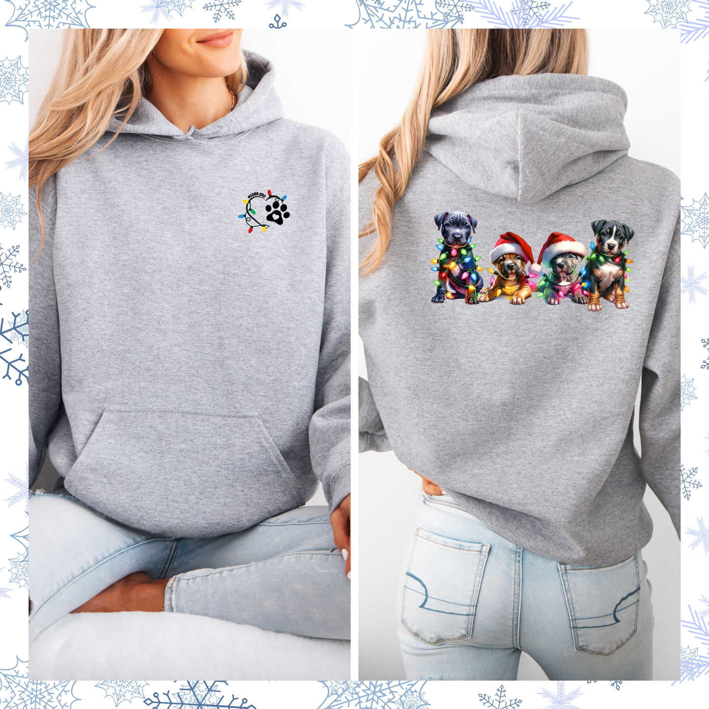 Pitbull puppies Christmas hoodie