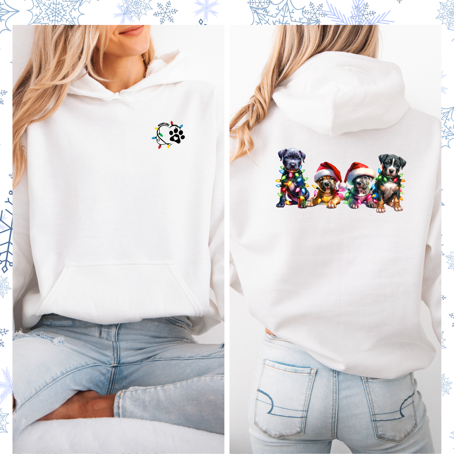 Pitbull puppies Christmas hoodie