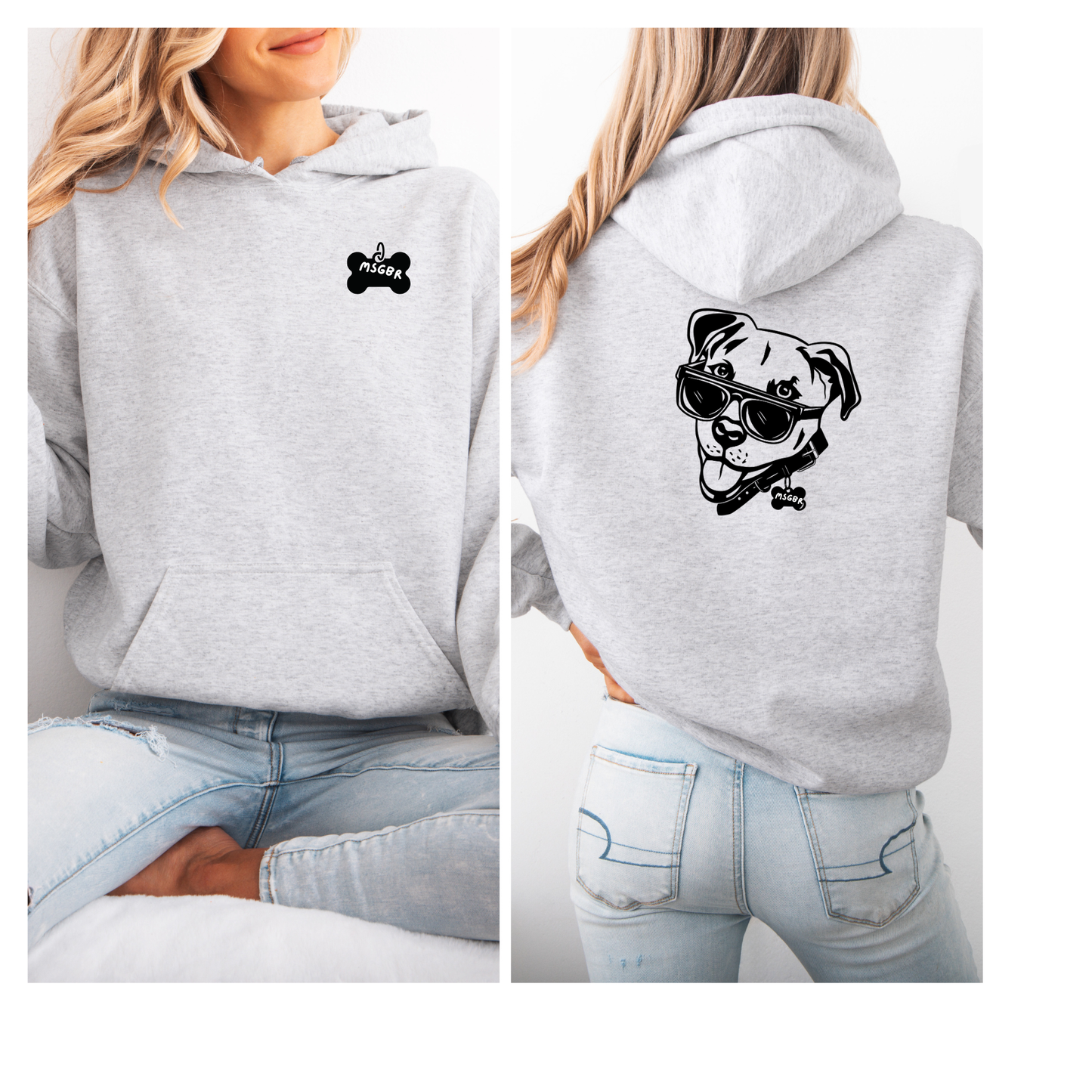 Pitbull with sunglasses hoodie