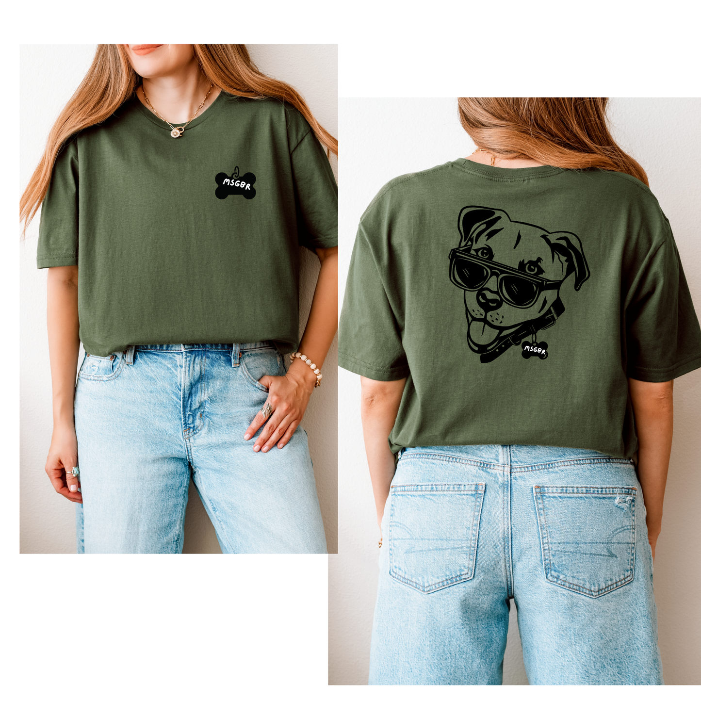 pitbull with sunglasses tee