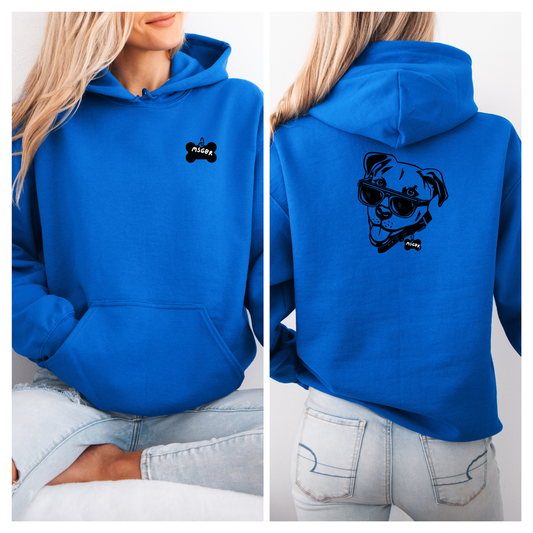 Pitbull with sunglasses hoodie