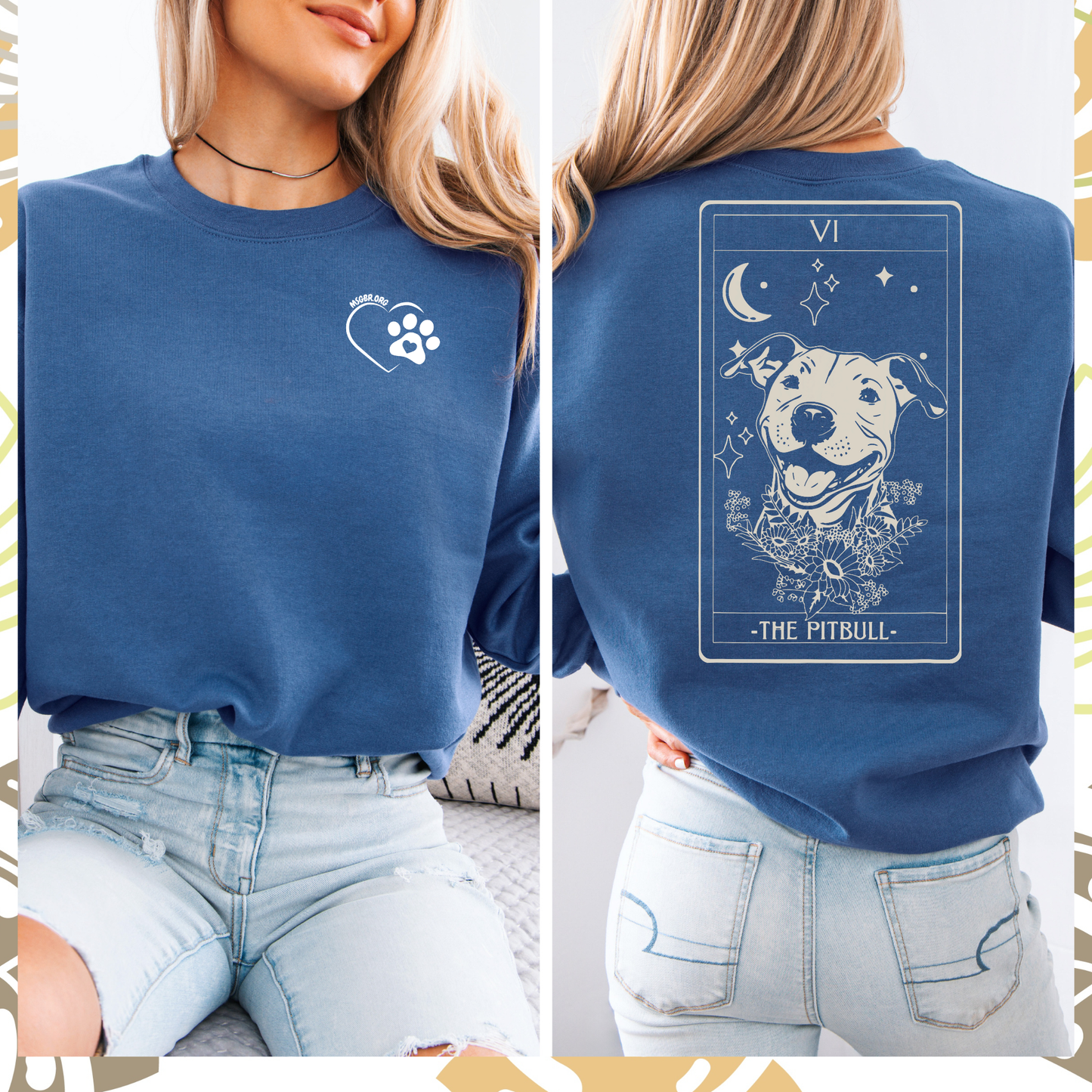 The pitbull tarot card crewneck