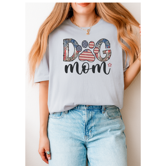 Dog mom red white and blue